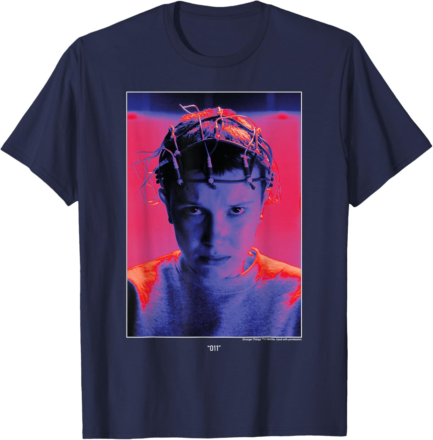 Stranger Things Eleven 011 Electrodes T-Shirt - T-Shirt | Navy