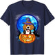 Beagle Witch Moon Pumpkin Scary Halloween Dog Lovers T-Shirt - T-Shirt | Navy