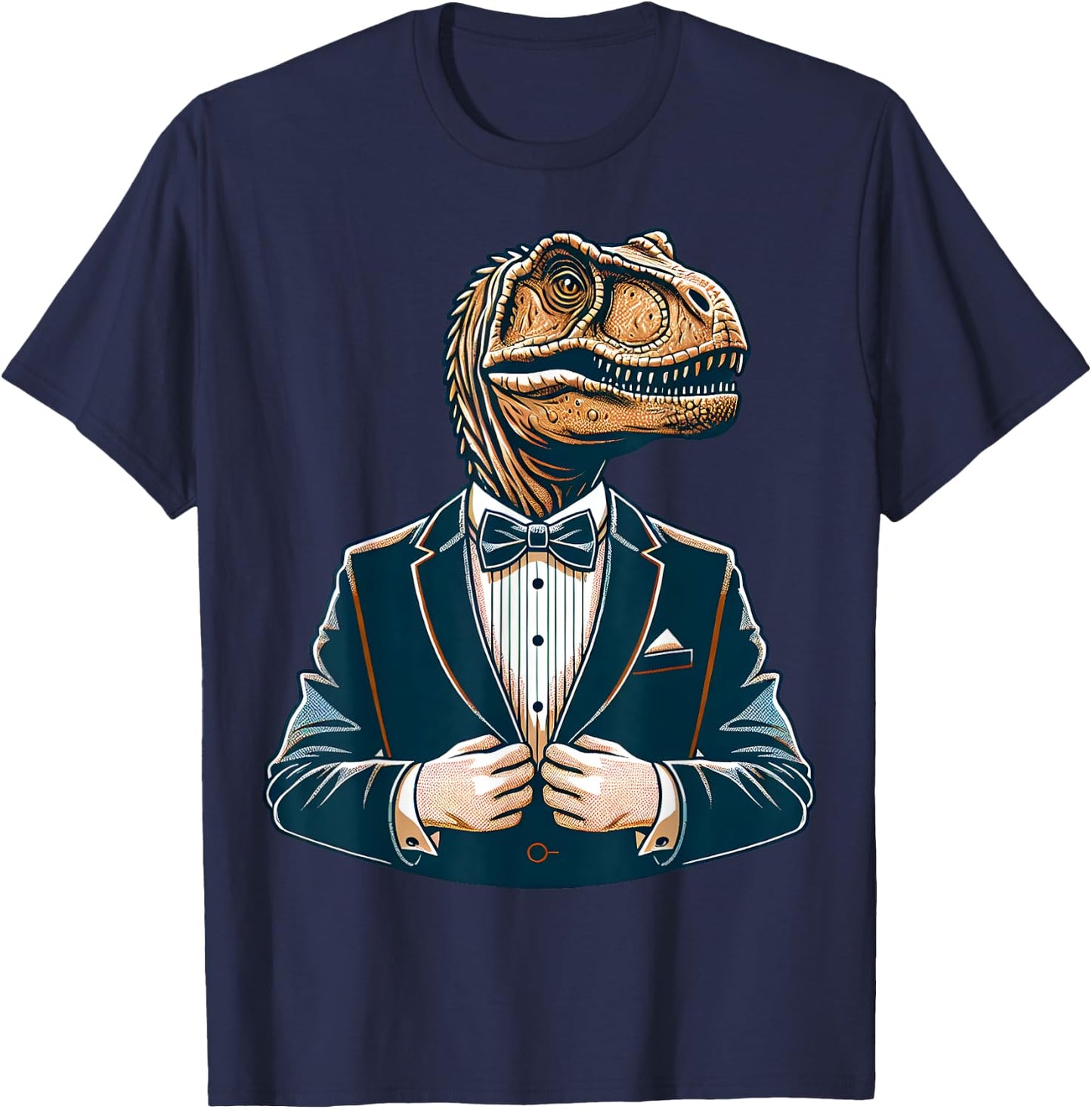 T-Rex Tuxedo Classic Paleontologist Suit T-Shirt - T-Shirt | Navy