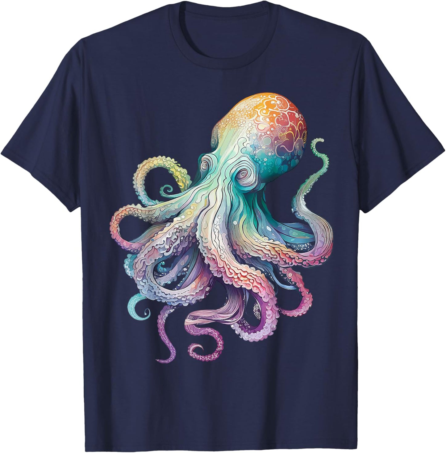 Octopus Beach Lover Ocean Animal Graphic Novelty T-Shirt - T-Shirt | Navy