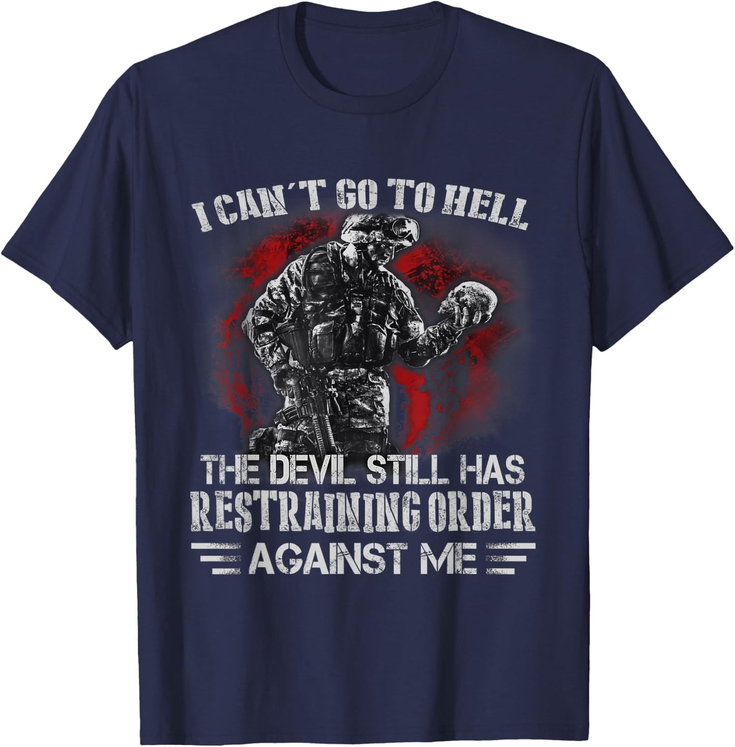 I can't go to the hell T-Shirt - T-Shirt | Navy