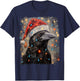 Vintage Crow Raven Bird Christmas T-Shirt - T-Shirt | Navy