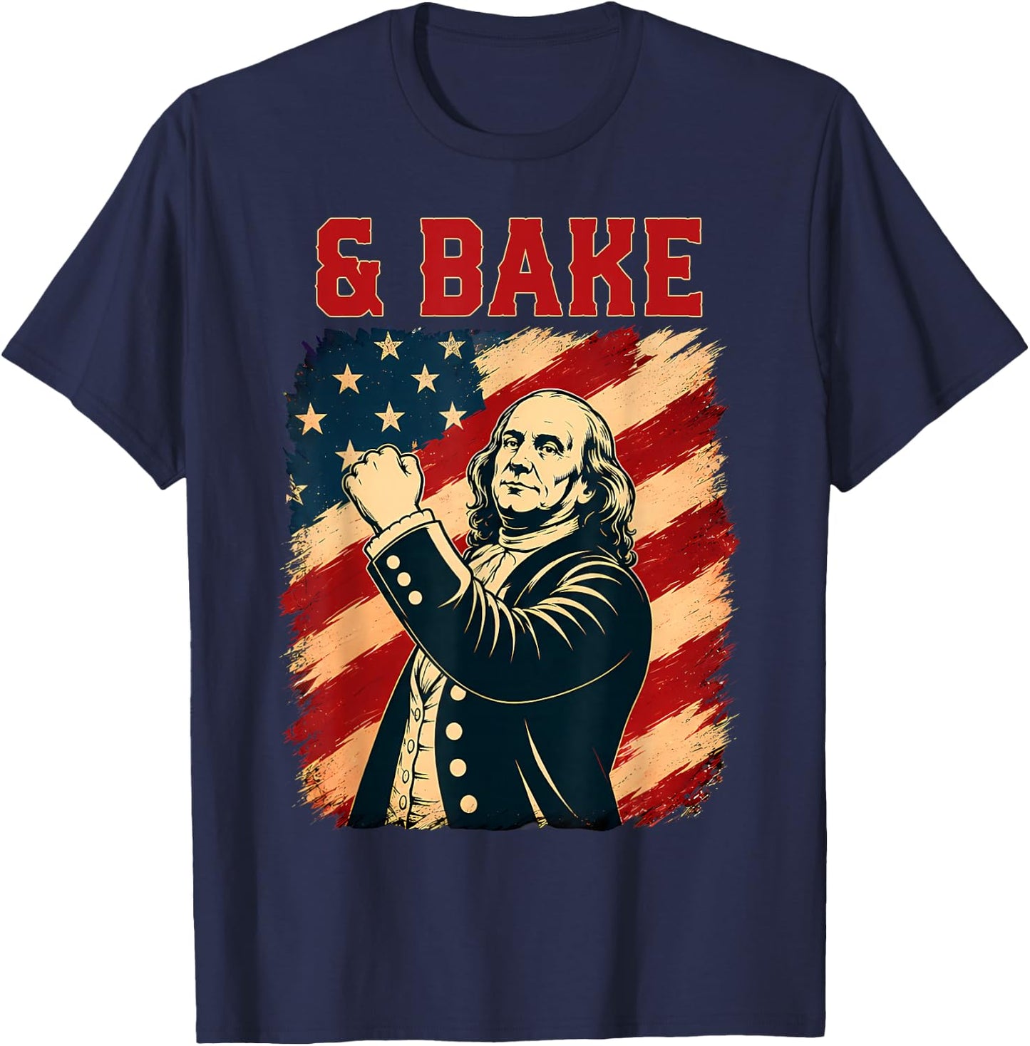 Funny Shake and Bake 4th of July Couple Matching T-Shirt - T-Shirt | Navy