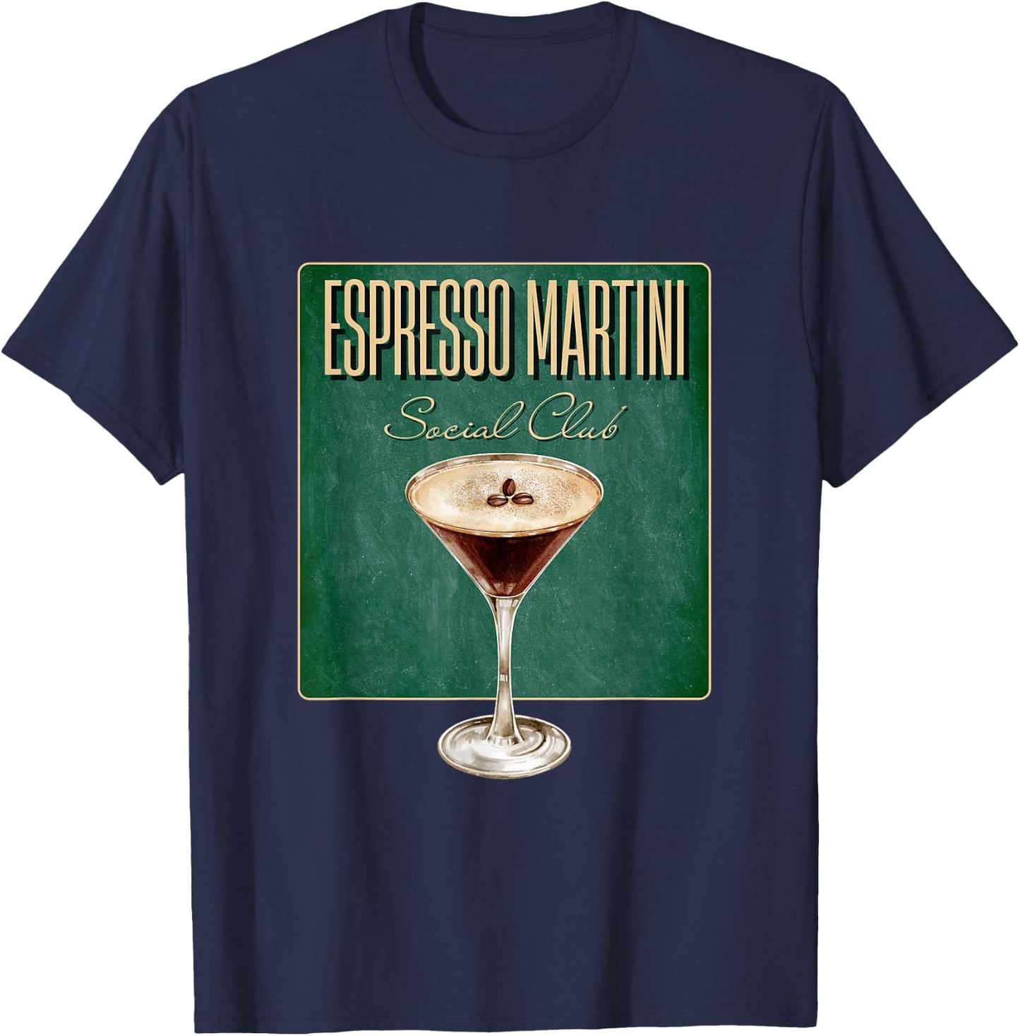 Espresso Martini Social Club | Kaffee Cocktail Cafe Bar Team T-Shirt - T-Shirt | Navy