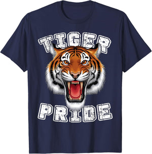 Tiger Pride Raor Retro Tiger School Sports Team T-Shirt - T-Shirt | Navy