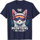 THE MEOWTAINS ARE CALLING Cat Mountain Adventure T-Shirt - T-Shirt | Navy
