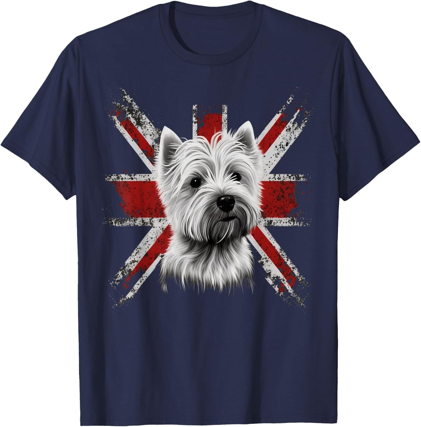 Britisch UK Westie Grossbritannien West Highland White Terrier T-Shirt - T-Shirt | Navy