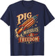4th of July Hotdog Pig Missiles and Freedom Patriotic BBQ T-Shirt - T-Shirt | Navy