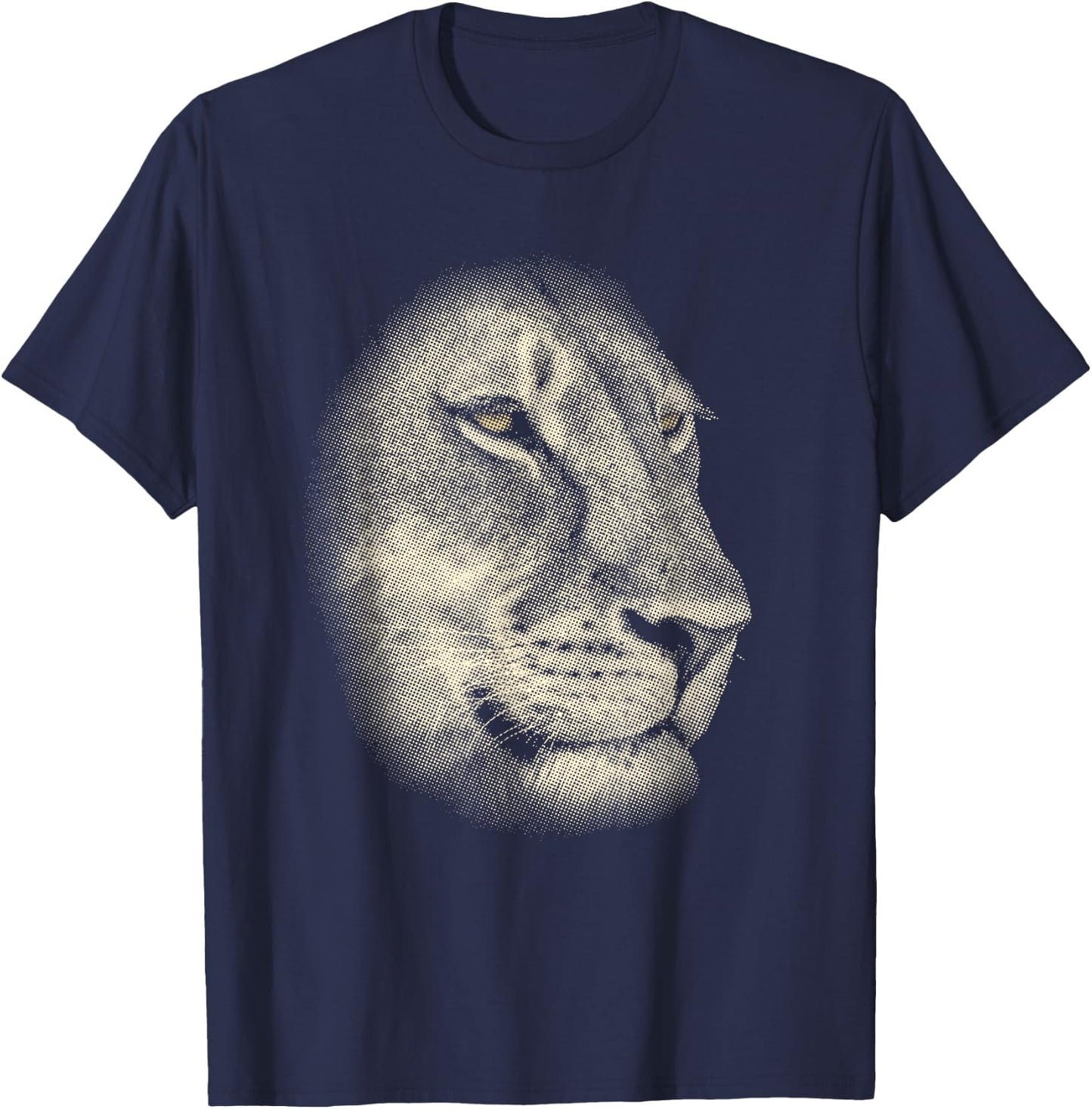 Lioness Face Close-up Perfect Artwork for Lion Fans T-Shirt - T-Shirt | Navy