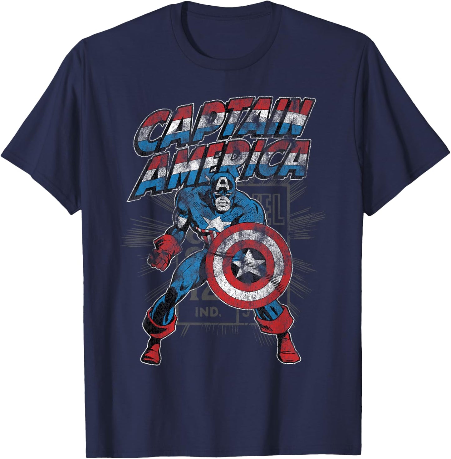 Marvel Captain America Retro T-Shirt - T-Shirt | Navy
