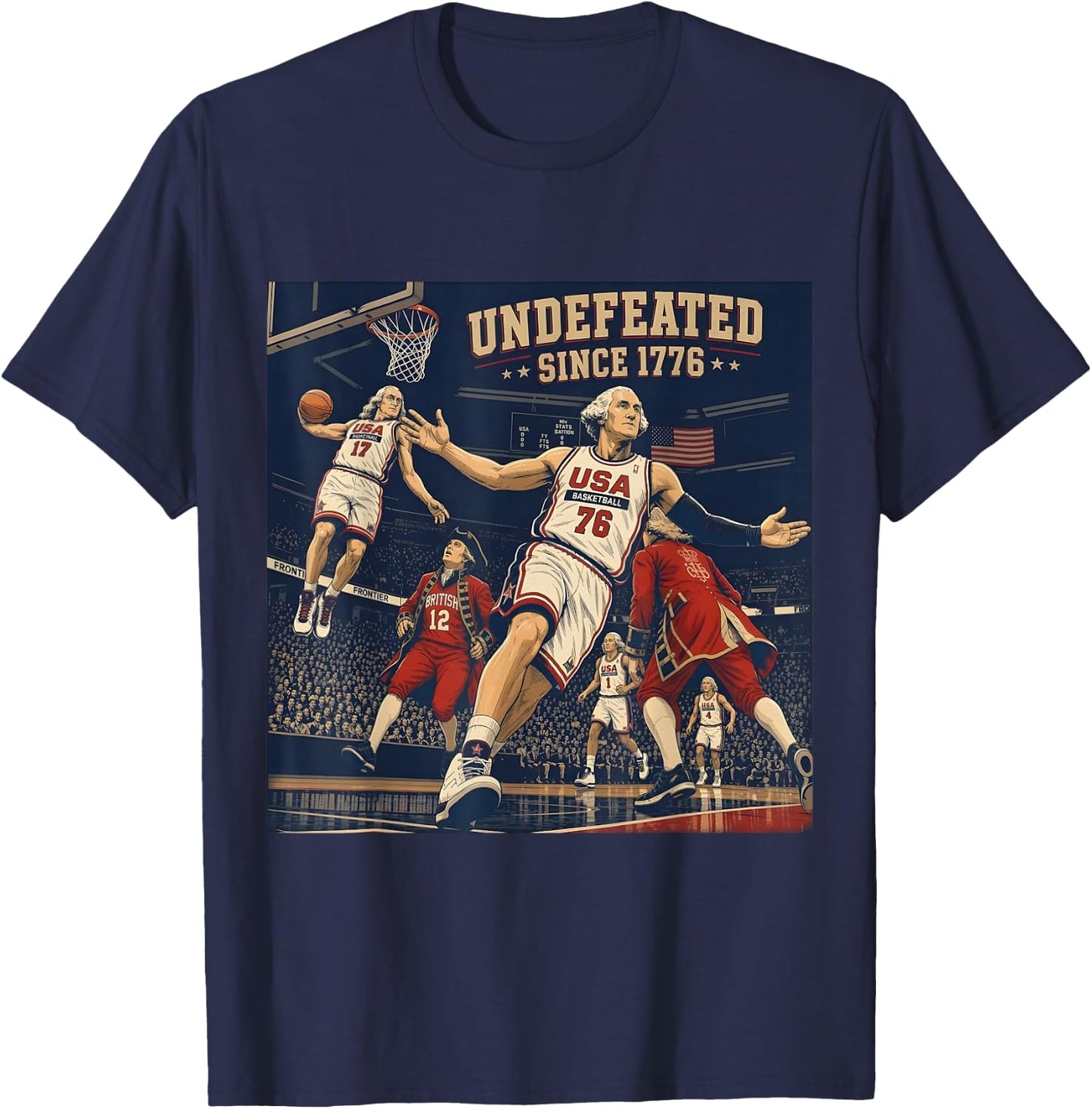 Undefeated Since 1776 America 4th of July Independence Day T-Shirt - T-Shirt | Navy