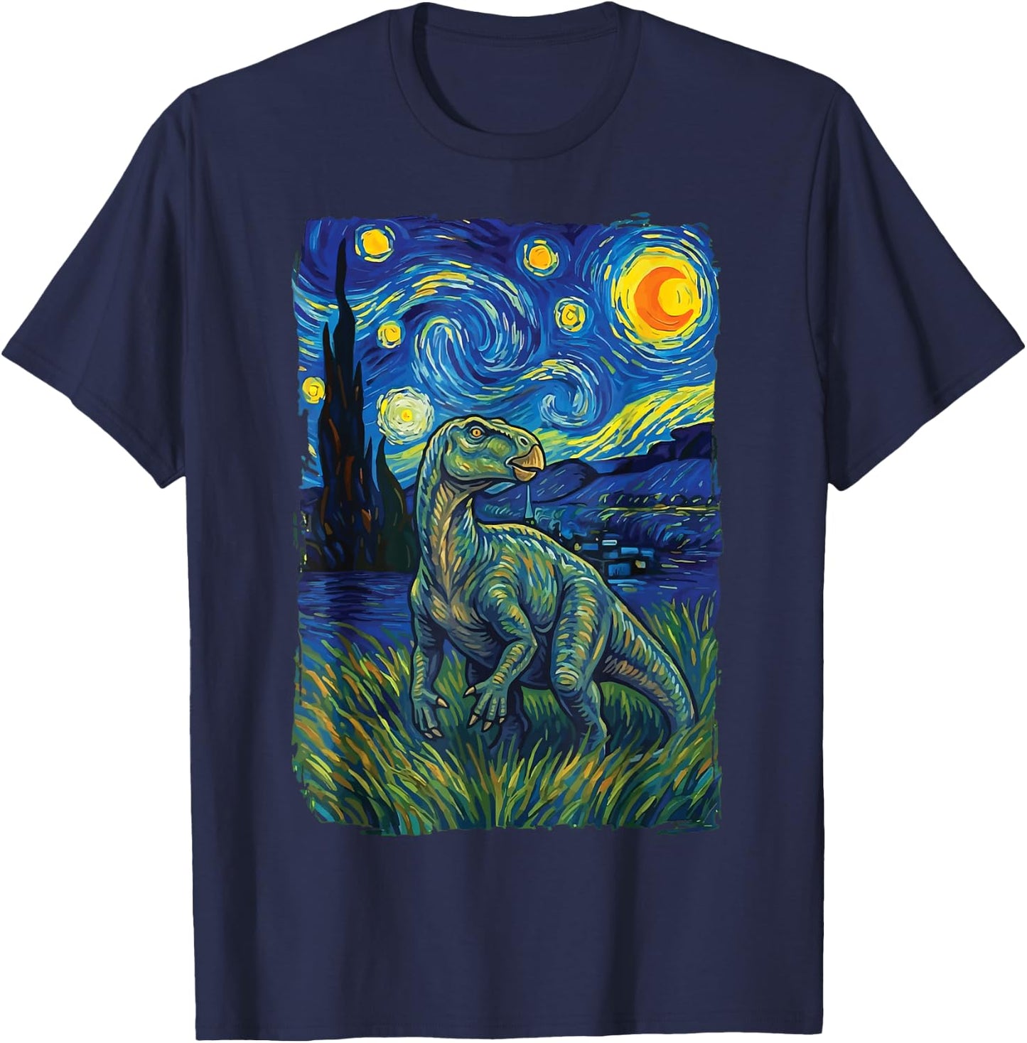Iguanodon Starry Night T-Shirt - T-Shirt | Navy