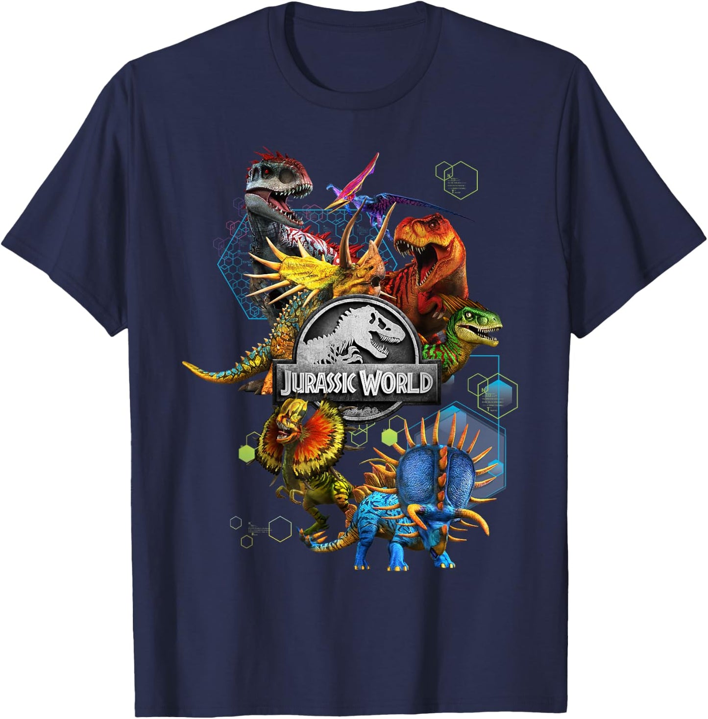 Jurassic World Genetic Dinosaur Mashup T-Shirt - T-Shirt | Navy