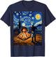 Pizza Margherita Starry Night Funny Pizzaiolo Italian Pizza T-Shirt - T-Shirt | Navy
