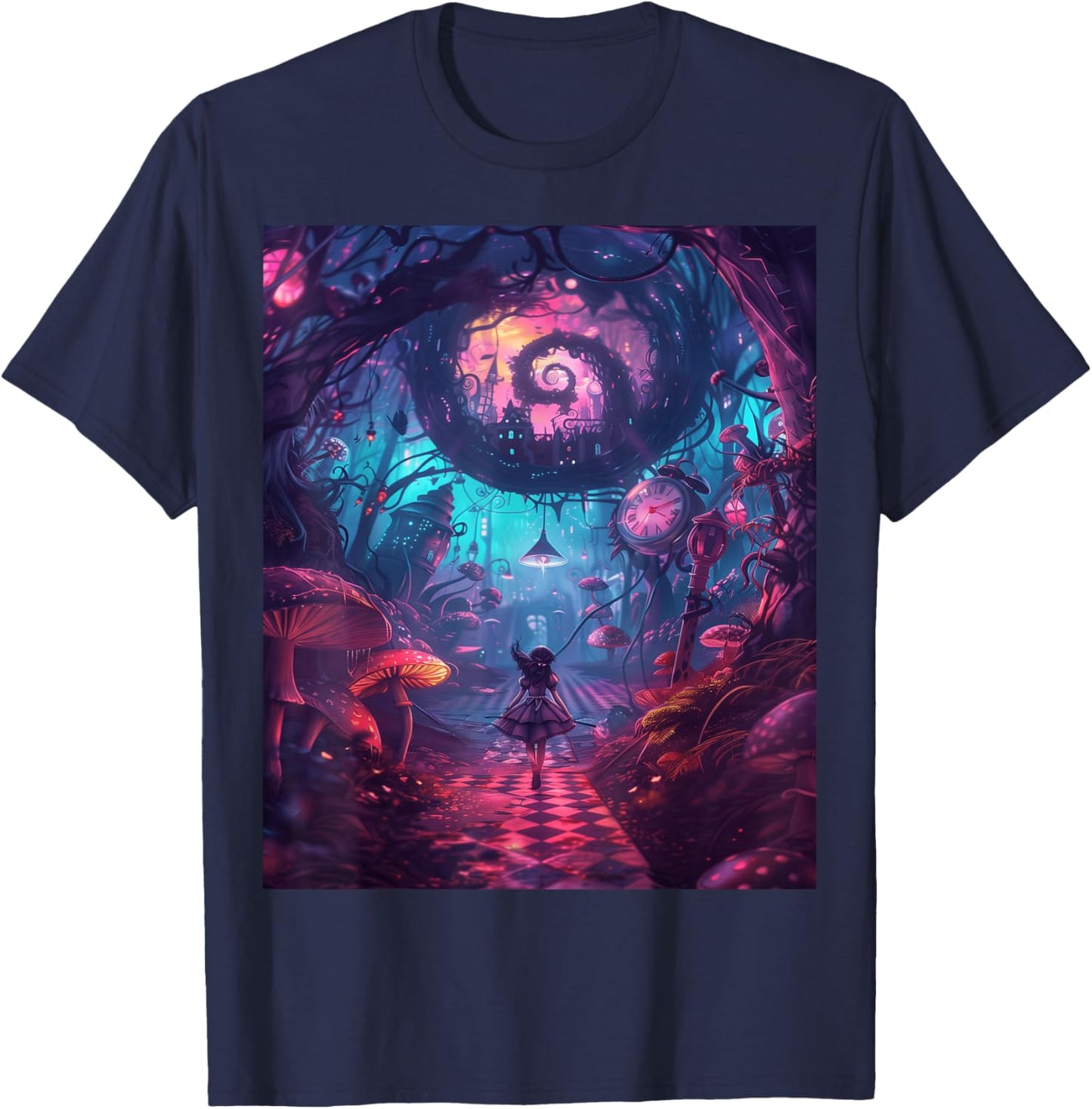 Alice in Wonderland , Black, S T-Shirt - T-Shirt | Navy