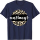 Leopard Print Mustangs Team Mascot School Spirit Game Night T-Shirt - T-Shirt | Navy