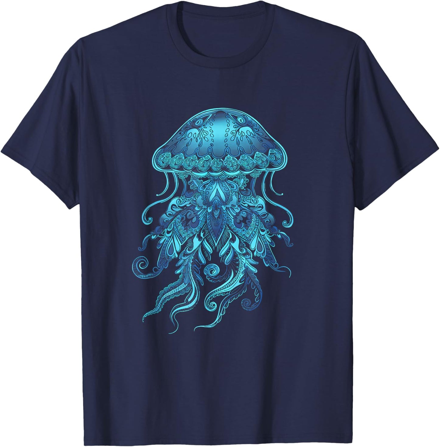 Mandala Jellyfish T-Shirt - T-Shirt | Navy
