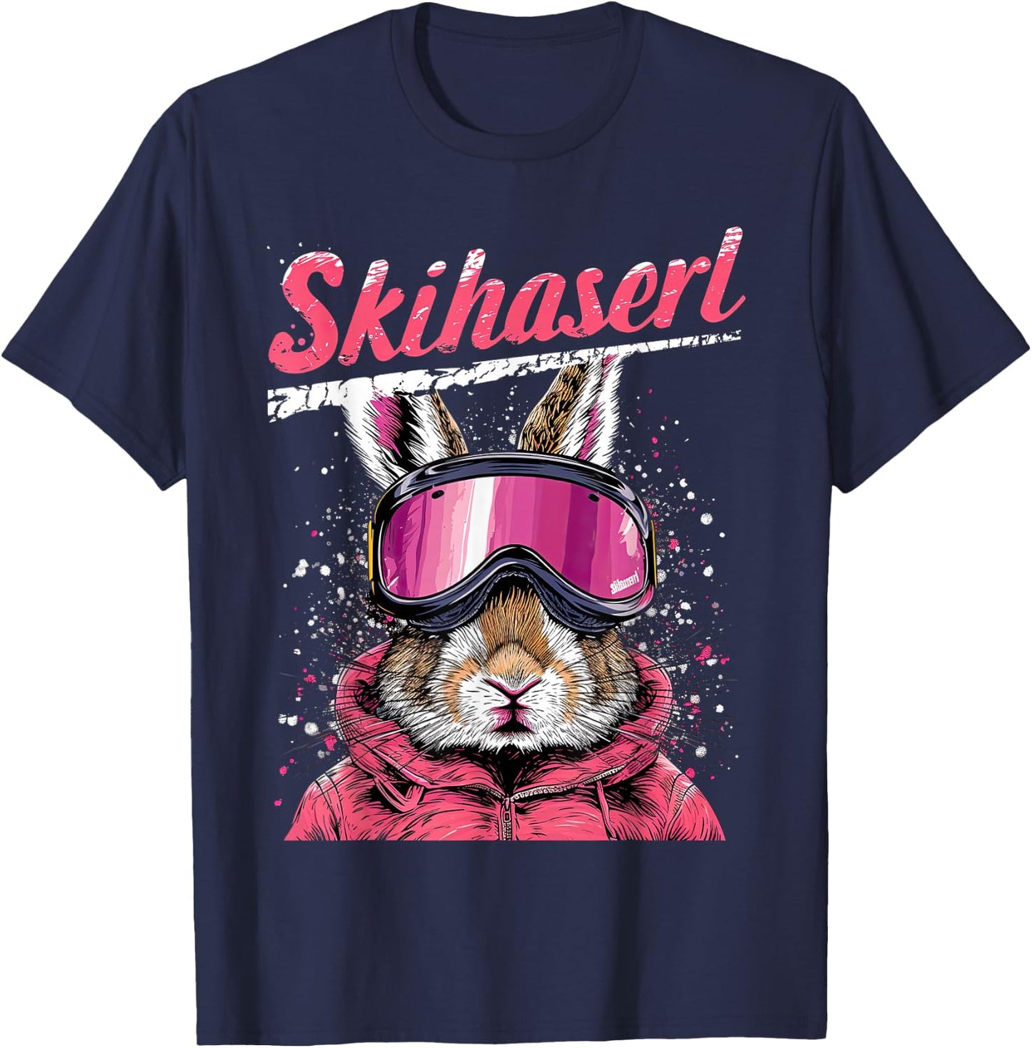 Skihaserl Apres Ski Haserl Skier Winter Women's , black T-Shirt - T-Shirt | Navy