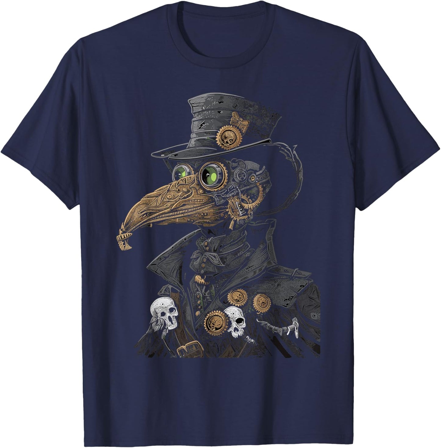 Mechanical Doctor Steampunk Pestilence Plague Doctor , Black, S T-Shirt - T-Shirt | Navy