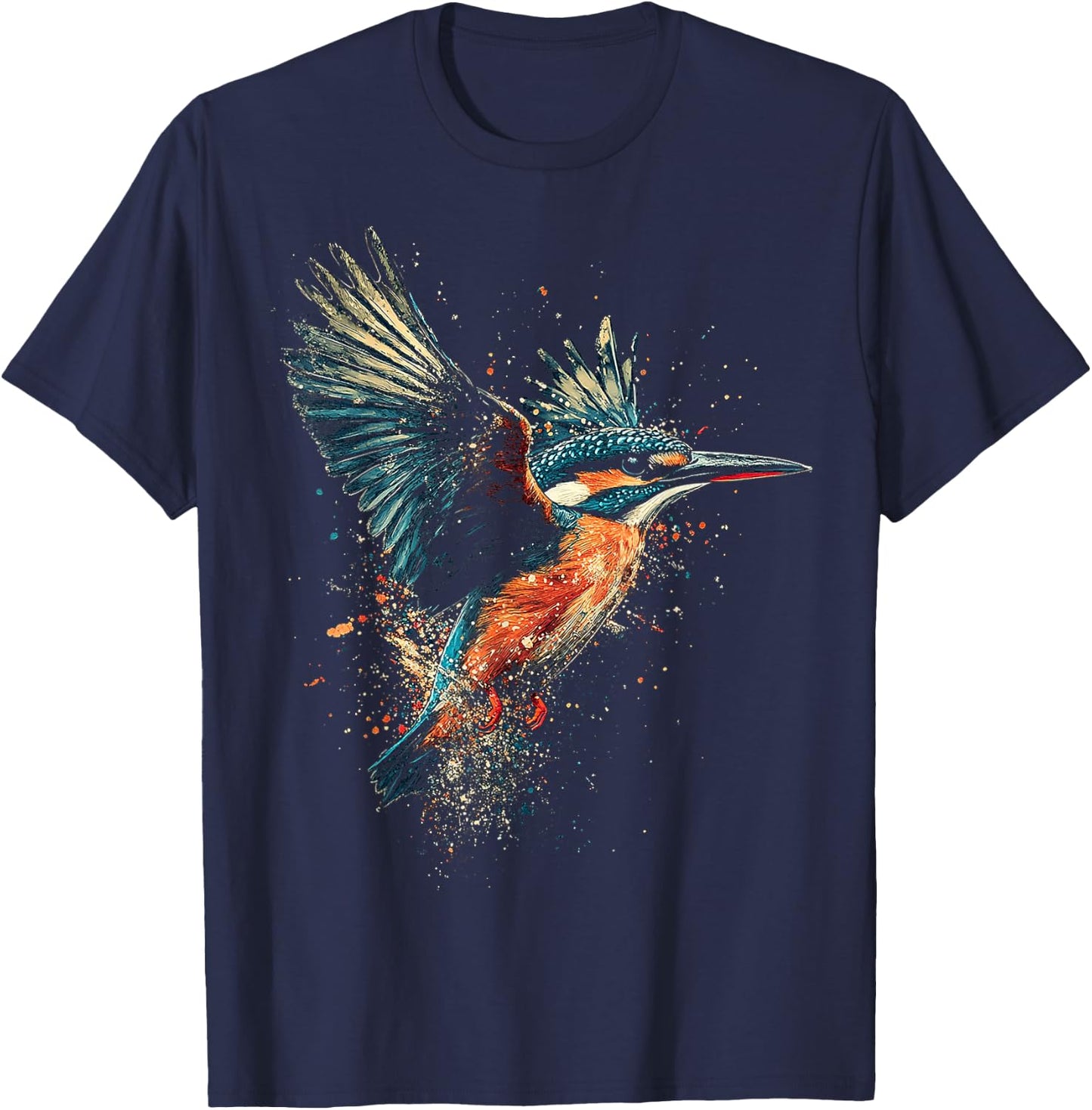 Eisvogel Grafik Tier Illustration Eisvogel T-Shirt - T-Shirt | Navy