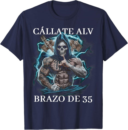 Callate ALV brazo de 35: Calacas chidas gym T-Shirt - T-Shirt | Navy