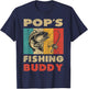 Funny Fishing Pop's Fishing Buddy Vintage Fishing T-Shirt - T-Shirt | Navy
