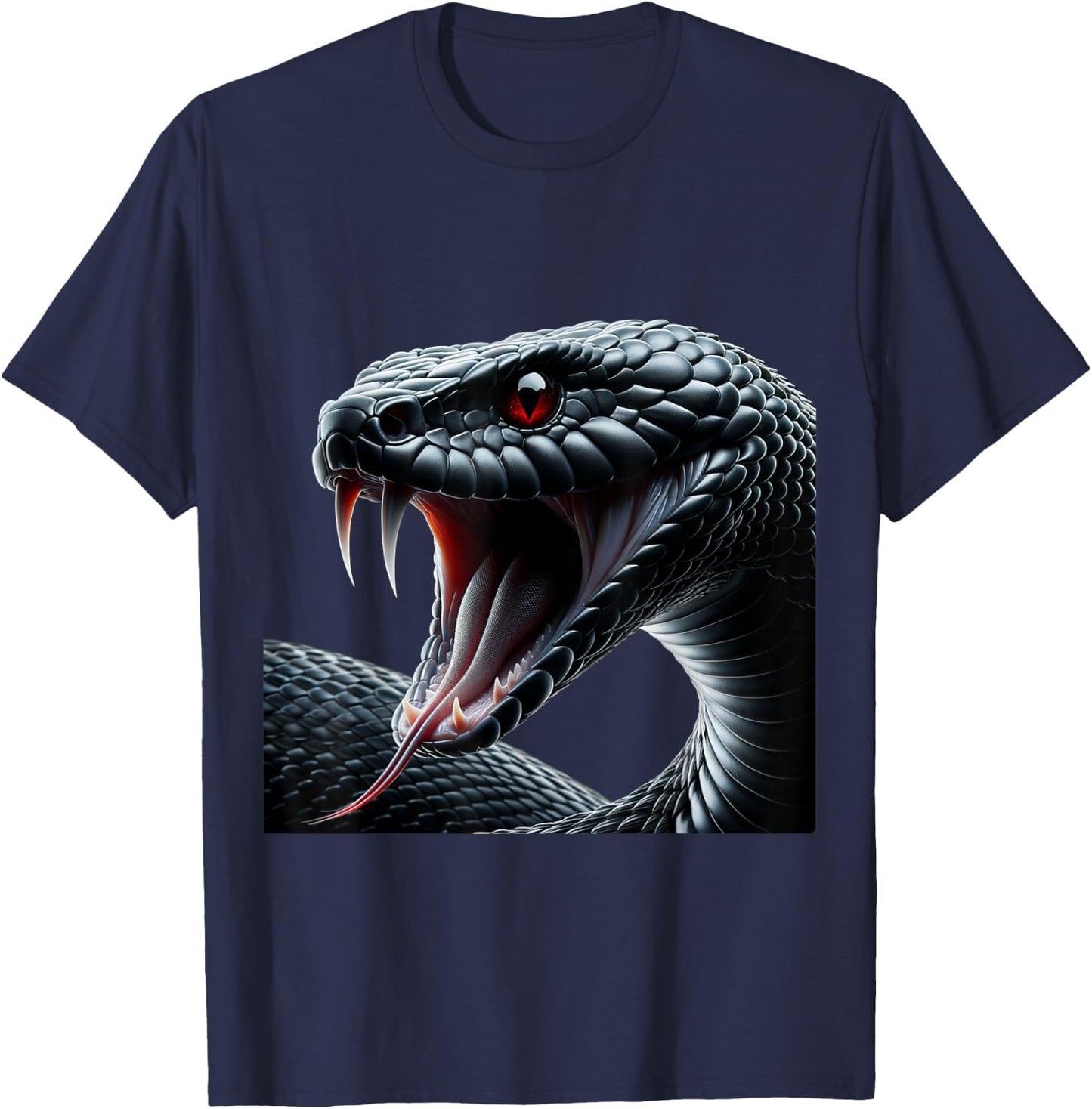 Black Mamba Gothic Shirt Venomous Snake Reptile , Black, S T-Shirt - T-Shirt | Navy
