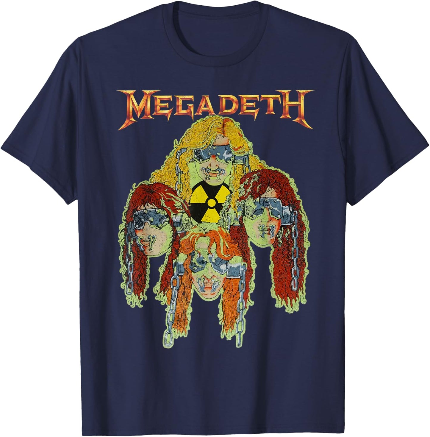 Megadeth - Nuclear Glow Heads T-Shirt - T-Shirt | Navy