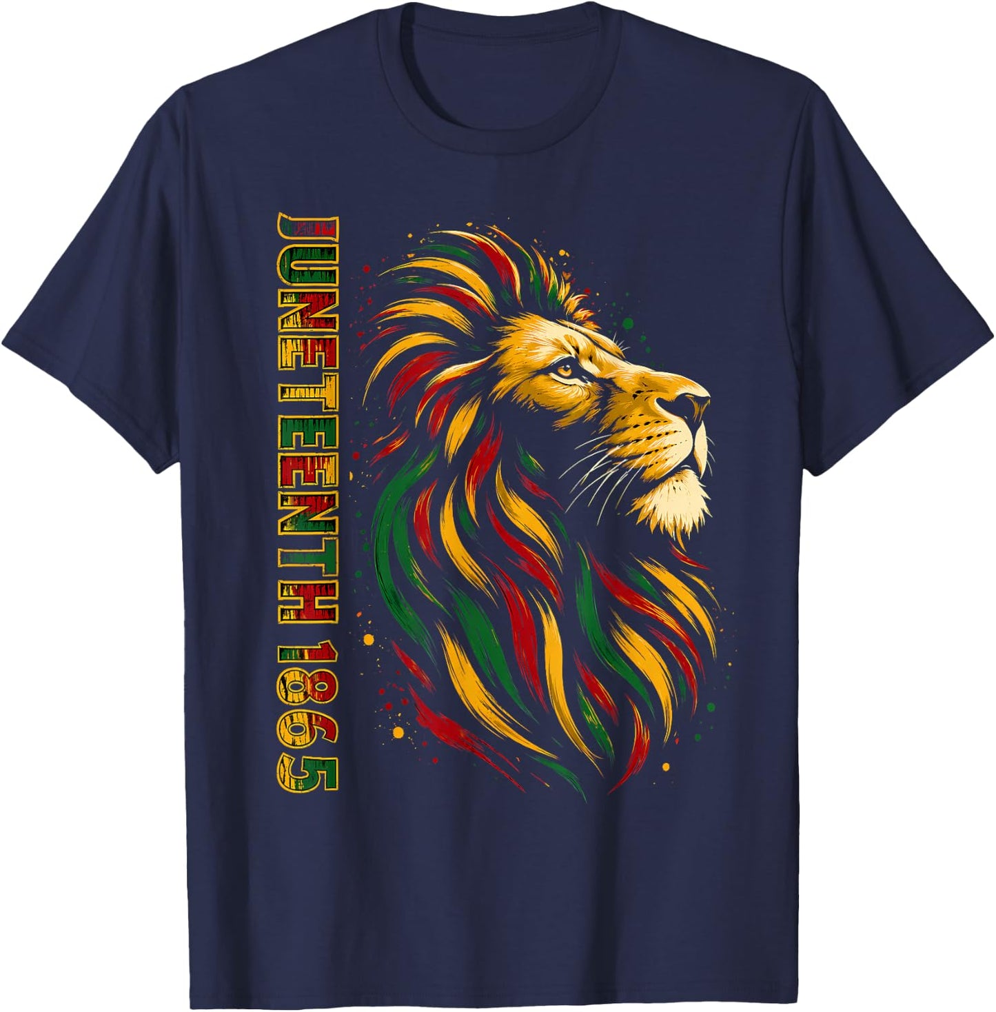 Juneteenth Shirt Lion June 19th 1865 Juneteenth Men T-Shirt - T-Shirt | Navy
