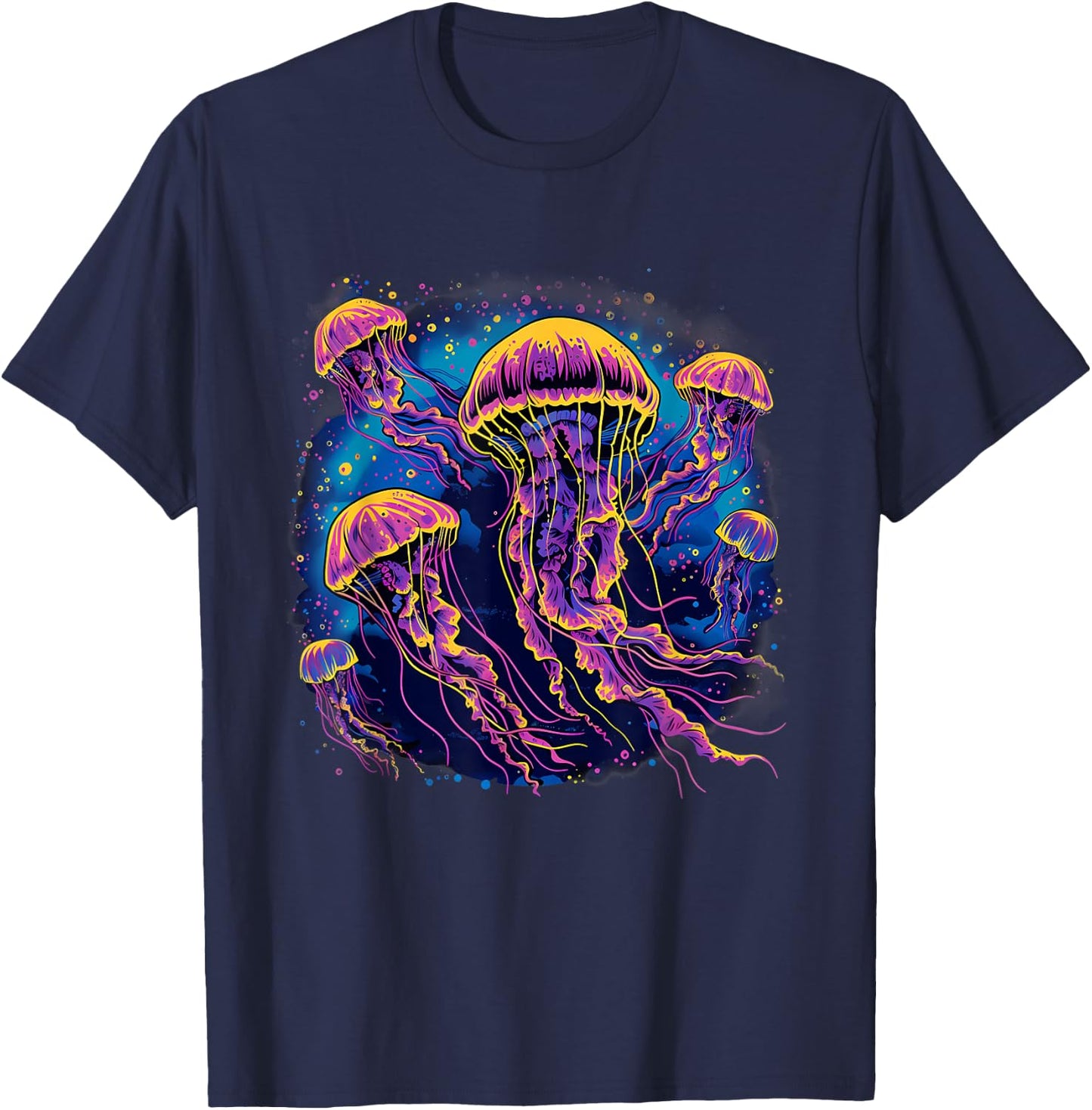 Jellyfish Sea Ocean Jellyfish Ocean Sea Animal Marine Mammal T-Shirt - T-Shirt | Navy