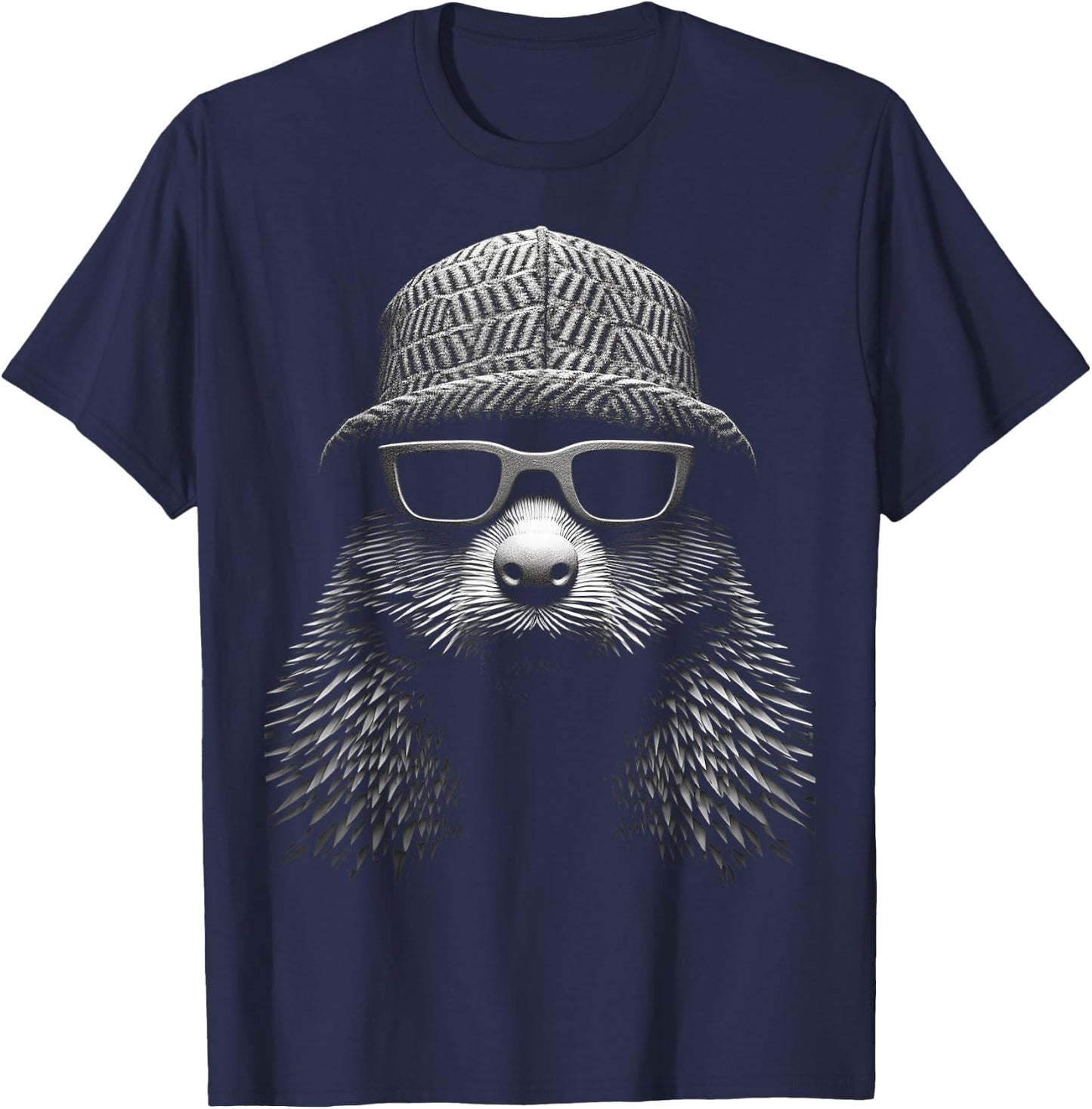 Biber Tier Kunst Portrait Grafik Motiv Biber T-Shirt - T-Shirt | Navy