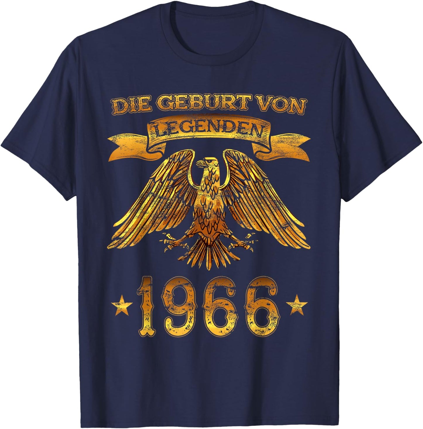 Men's "Die Geburt von Legenden" Vintage 1966 Birthday, black T-Shirt - T-Shirt | Navy