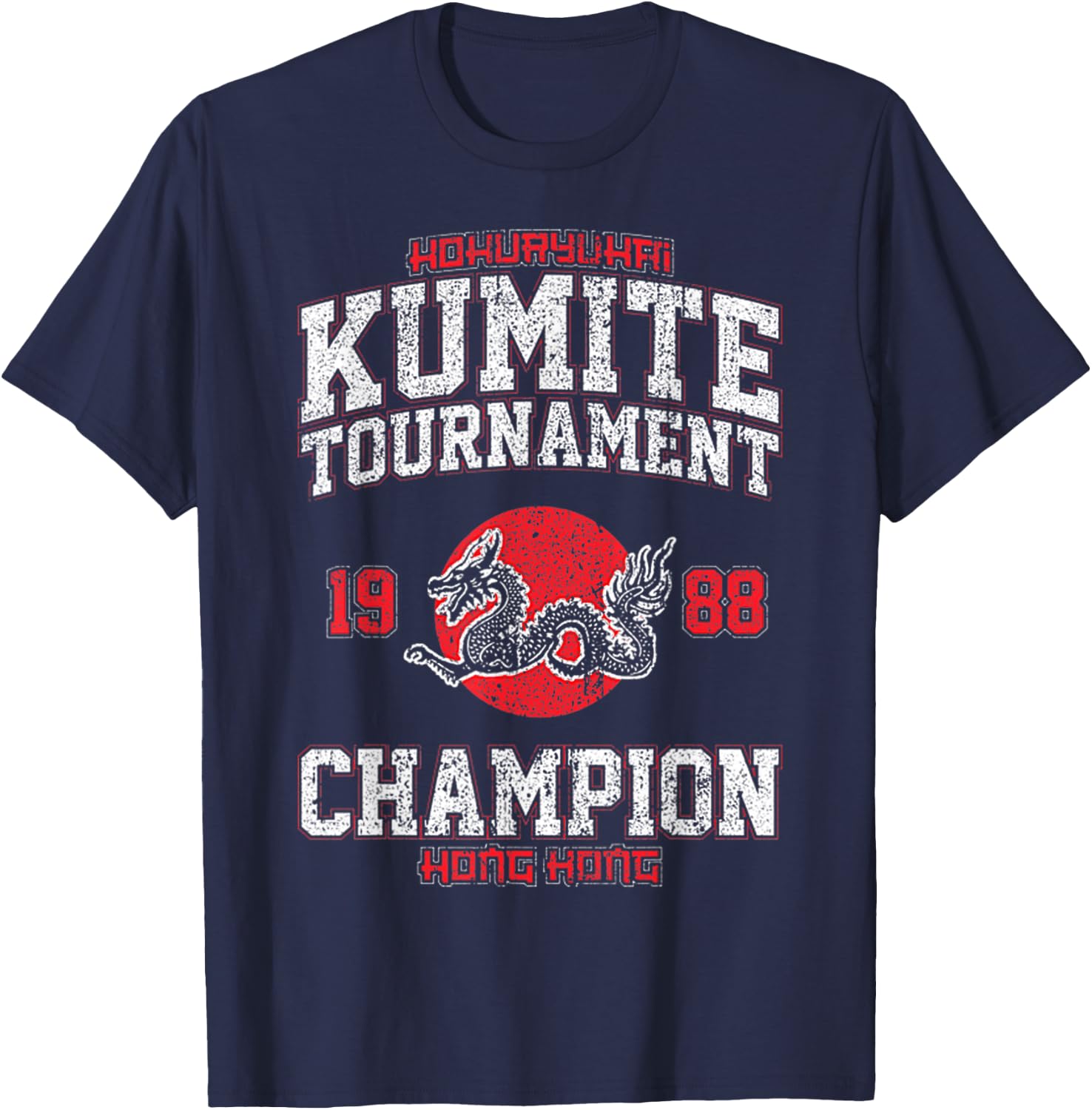 Vintage Kumite Tournament Funny Viral Karate Champion T-Shirt - T-Shirt | Navy