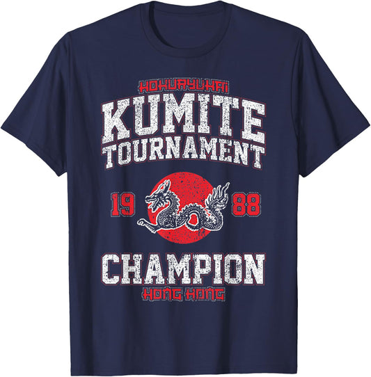 Vintage Kumite Tournament Funny Viral Karate Champion T-Shirt - T-Shirt | Navy