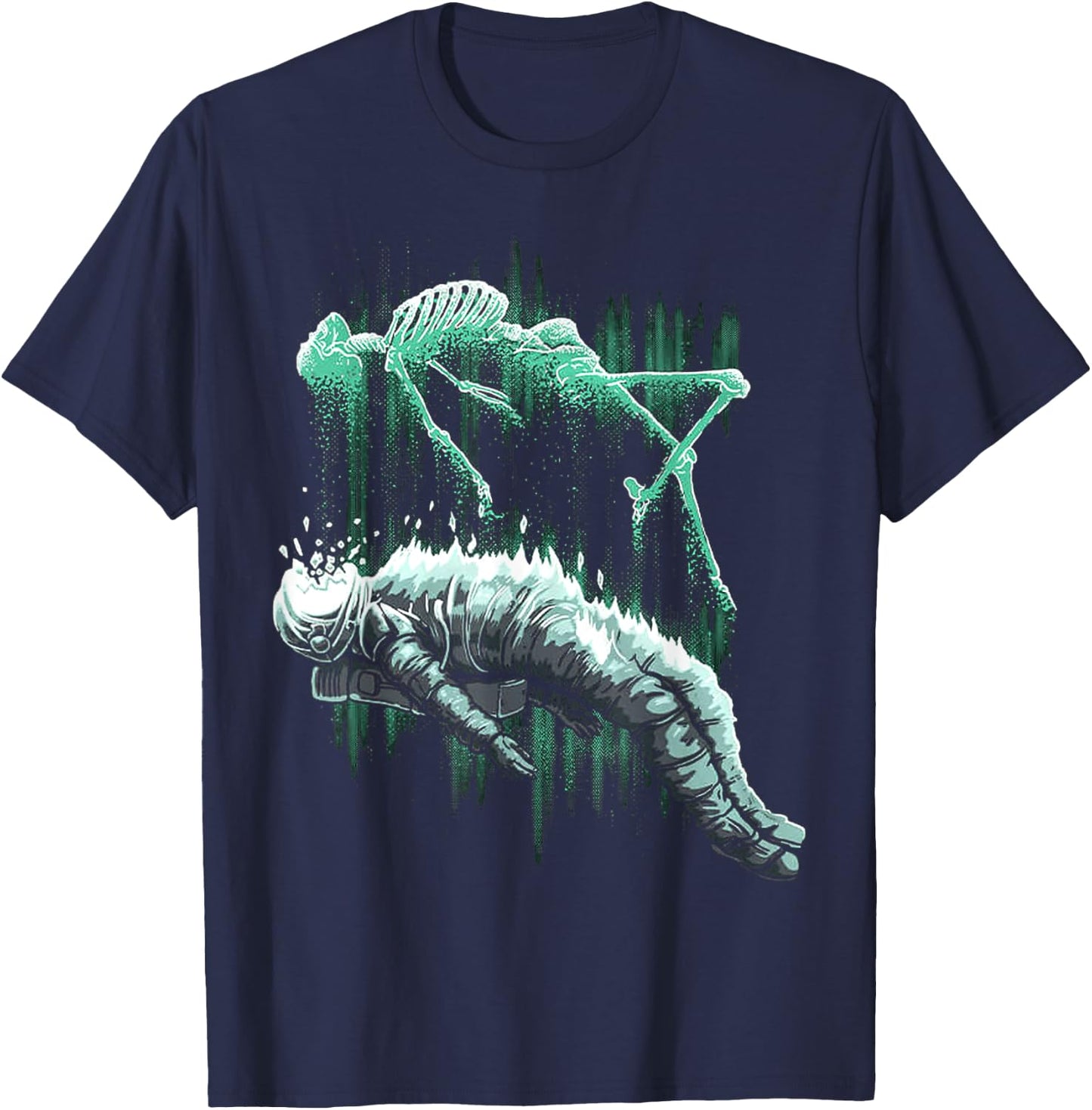 Astral Departure Glow-in-the-Dark Vintage Astronaut T-Shirt - T-Shirt | Navy