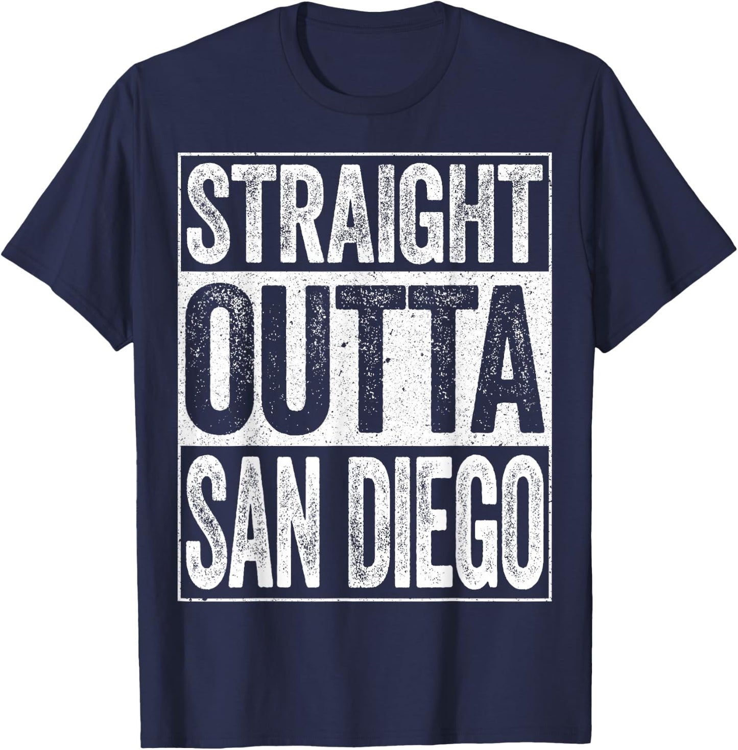 Straight Outta San Diego Shirt Men Women Kids California T-Shirt - T-Shirt | Navy