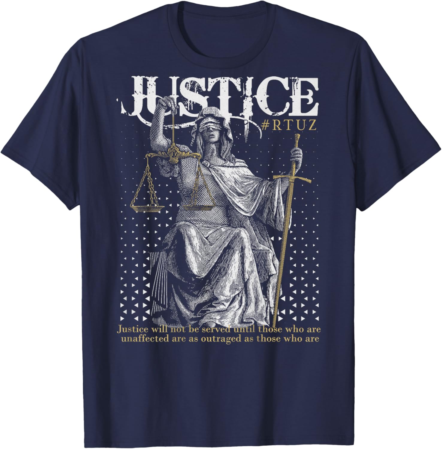 Backprint Streetwear Retro Mode Vintage Fashion Damen Herren T-Shirt - T-Shirt | Navy