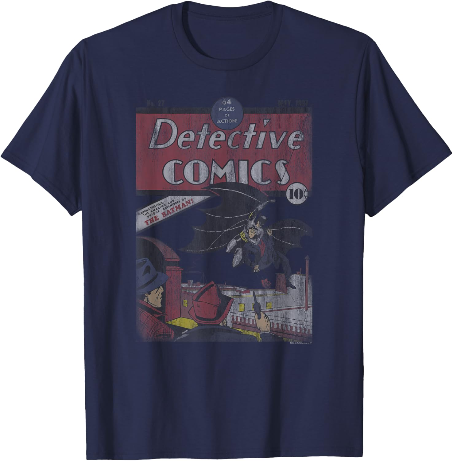 Batman Detective #27 Distressed T-Shirt - T-Shirt | Navy