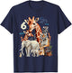 Kids 6 Years Old Zoo Birthday Safari Jungle Animal 6th B-Day , black T-Shirt - T-Shirt | Navy