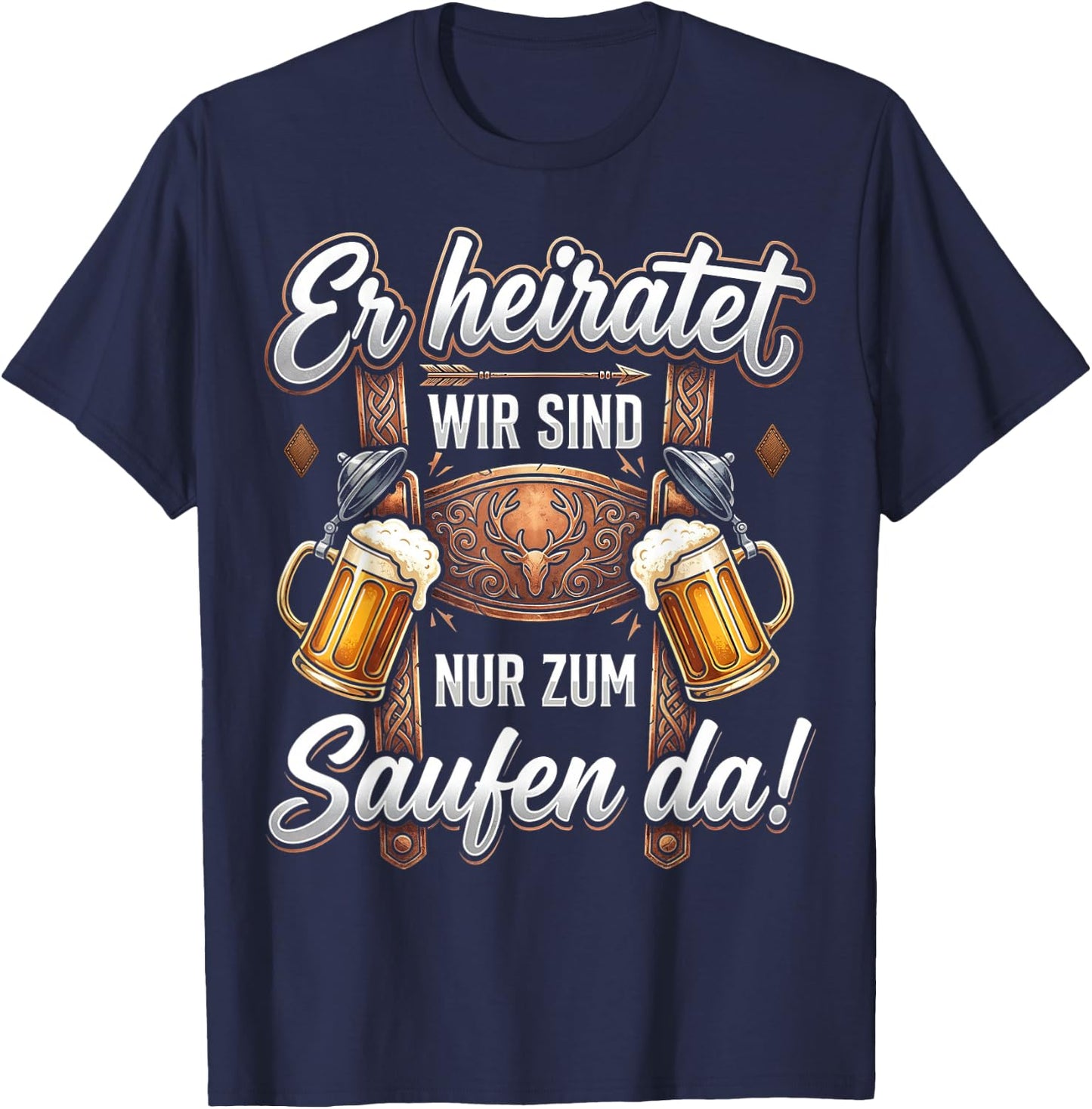Junggesellenabschied Männer JGA Poltern Polterabend T-Shirt - T-Shirt | Navy
