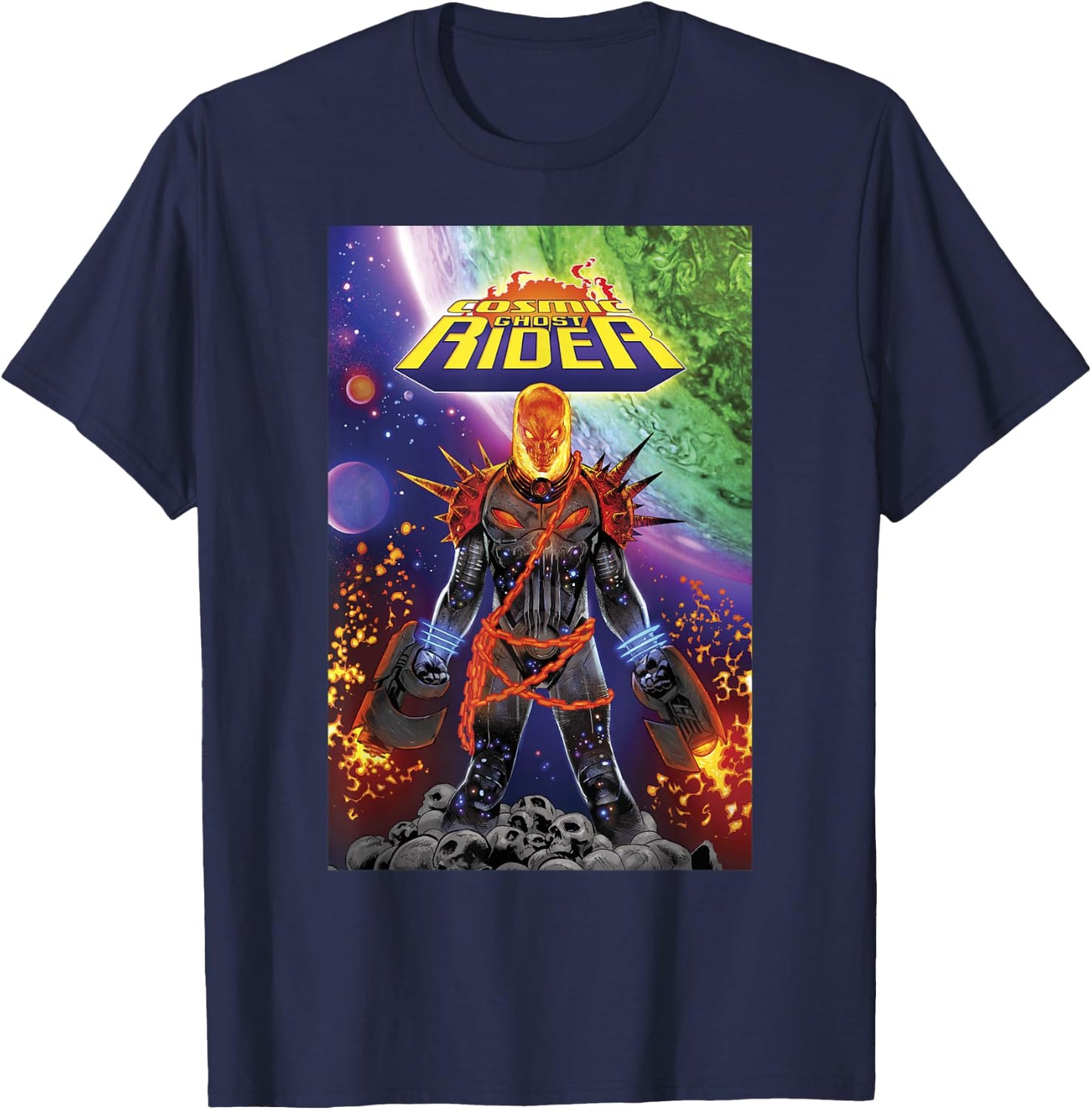 Marvel Cosmic Ghost Rider Comic Book Cover V1 T-Shirt - T-Shirt | Navy