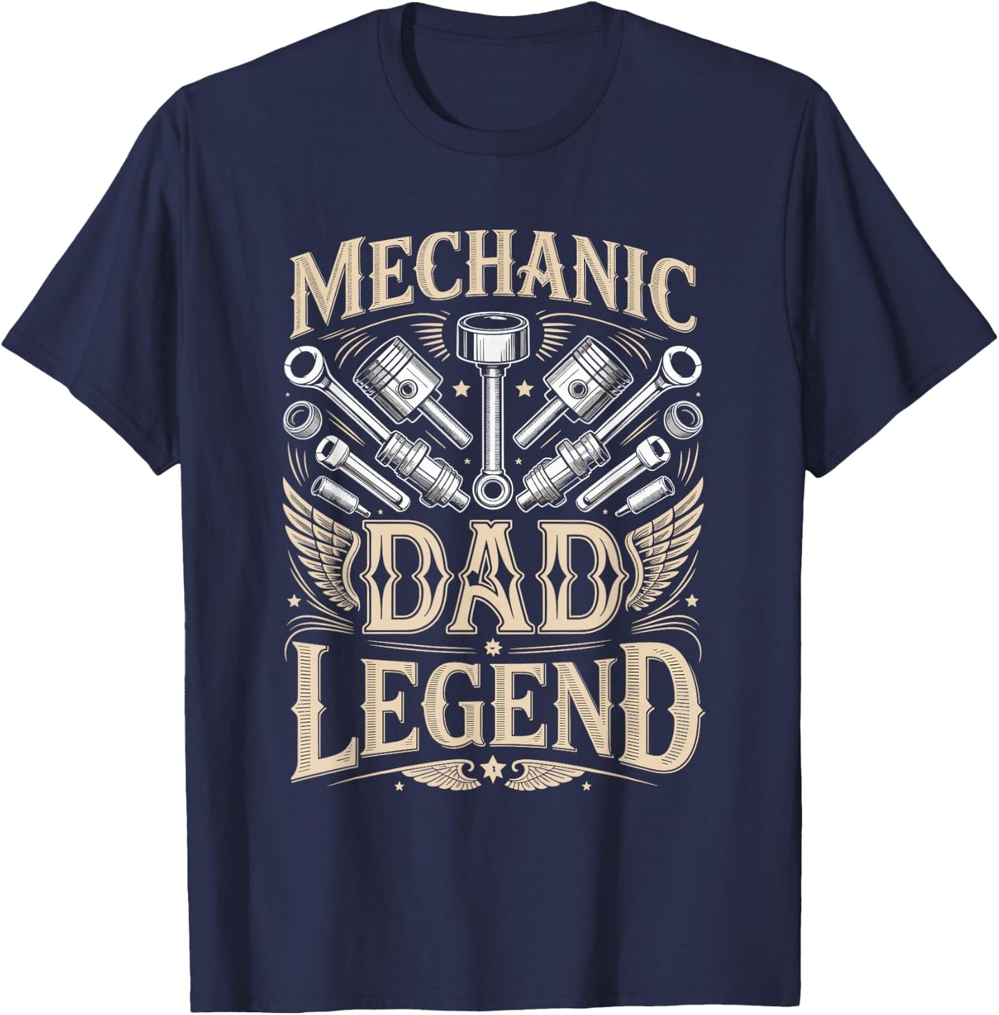 Mechanic Dad Legend Fathers Day Dad T-Shirt - T-Shirt | Navy