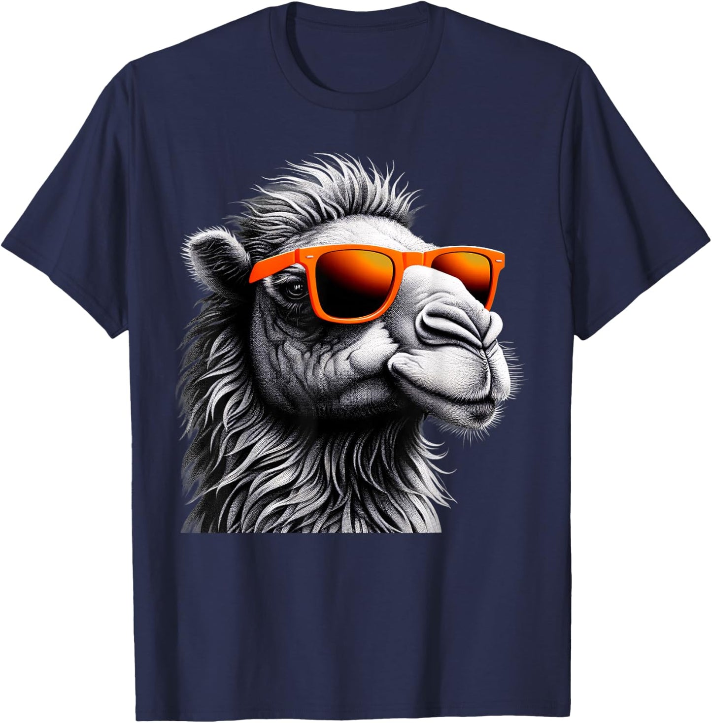 Cool Camel Wearing Sunglasses Graphic Art T-Shirt - T-Shirt | Navy