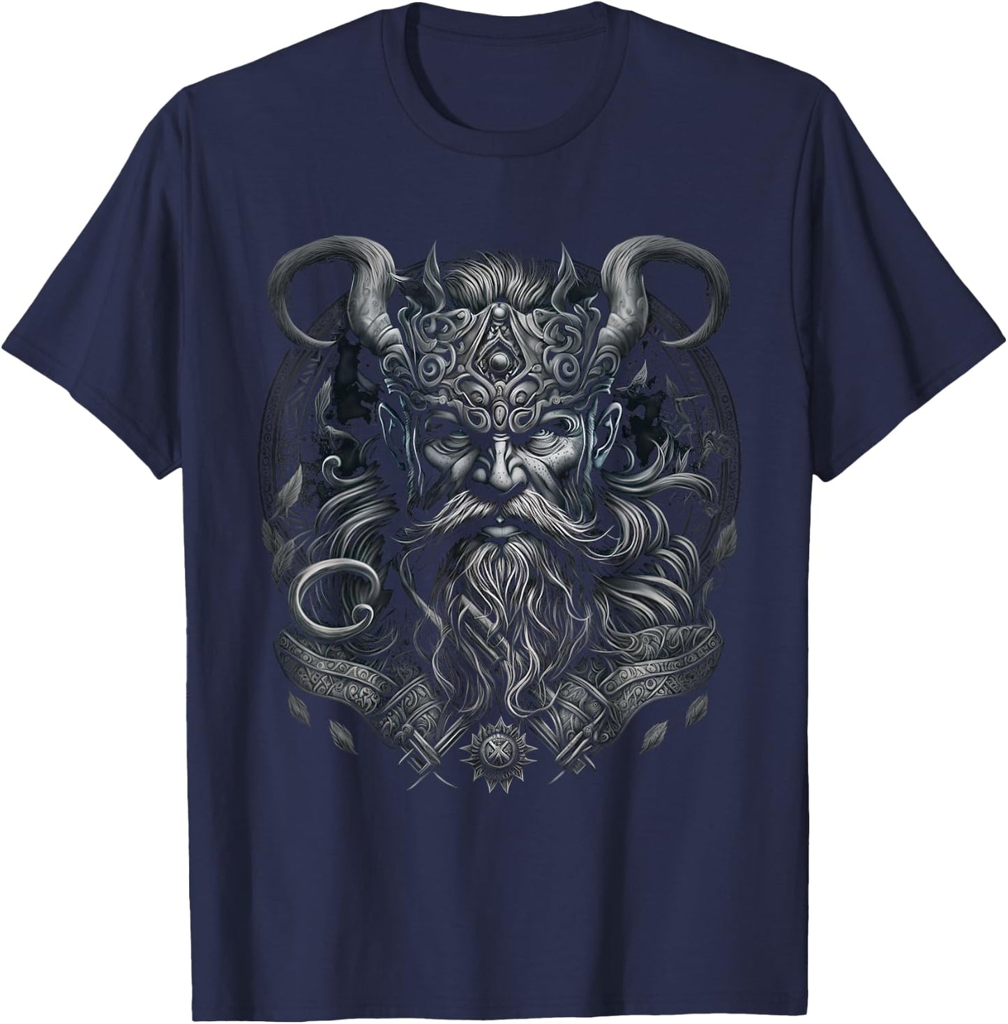 Odin King of the Vikings Valhalla Viking Mythology , black T-Shirt - T-Shirt | Navy