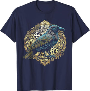 Raven Viking Valhalla North Myths T-Shirt - T-Shirt | Navy