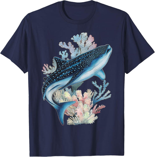 Whale Ocean Nature Marine Animal Beachy Sea Life Whale Ocean T-Shirt - T-Shirt | Navy