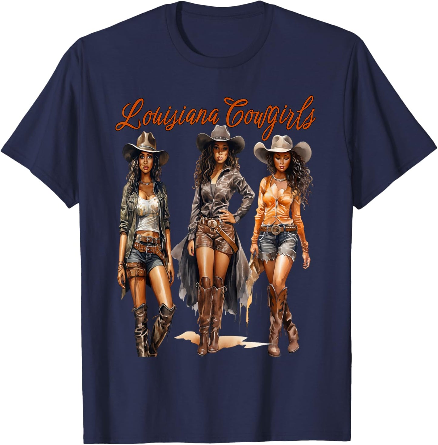 Pretty Louisiana Cowgirls T-Shirt - T-Shirt | Navy