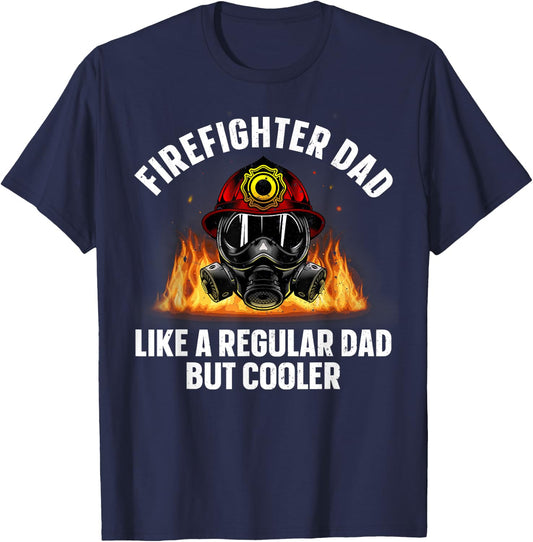 Firefighter Art Dad Fire Dept Firemen Firefighter T-Shirt - T-Shirt | Navy