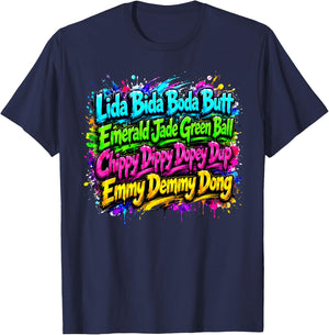 LIDA Bida Boda Butt, Emerald Jade Green Ball T-Shirt - T-Shirt | Navy