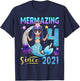 Mermaid Birthday Shirt 4 Years Old Mermaid 4th Birthday Girl T-Shirt - T-Shirt | Navy